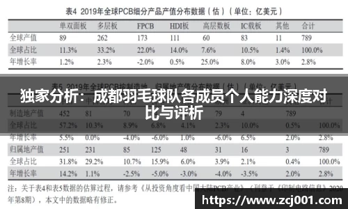 独家分析：成都羽毛球队各成员个人能力深度对比与评析